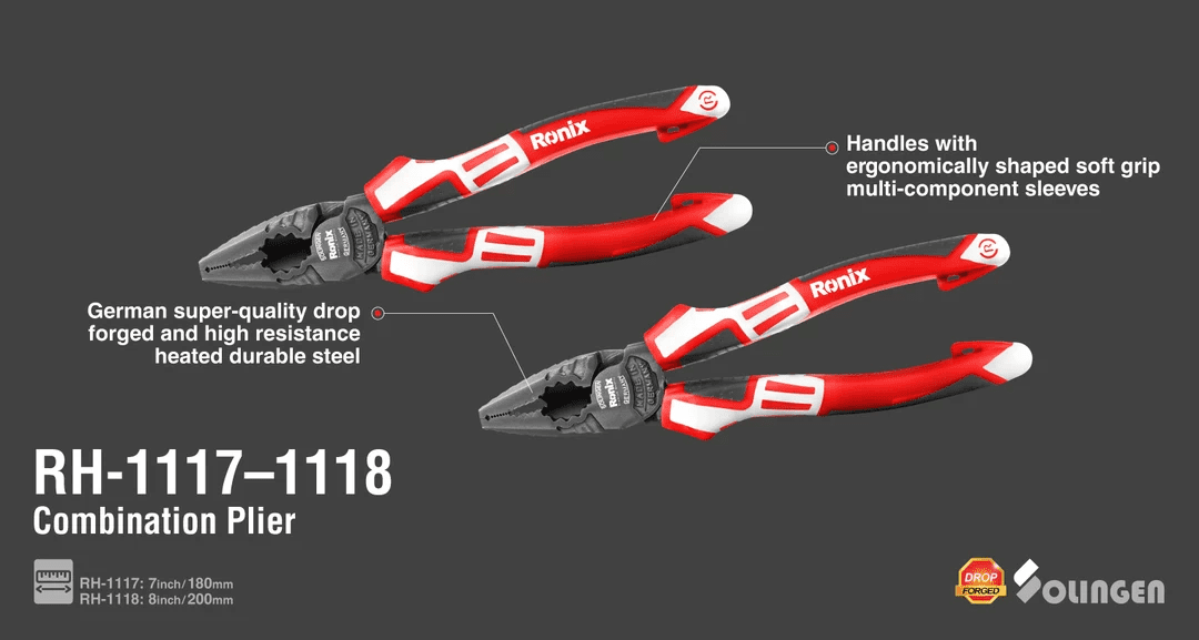 انبر دست صنعتی 7 اینچ آلمانی-RH-1117-رونیکس